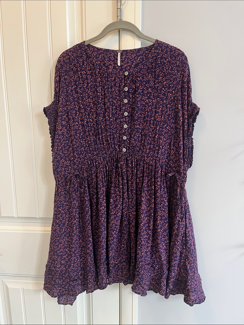 Free People Floral Button-Front Dress S